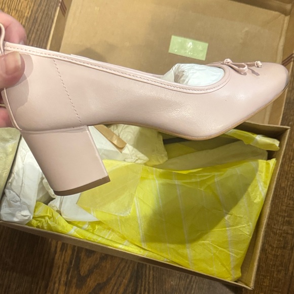 Maeve/Anthroplogie/Pink Heeled Ballet Pumps/Pink/Rose/Size 7/NEW/NIB! Never Worn - Picture 6 of 16